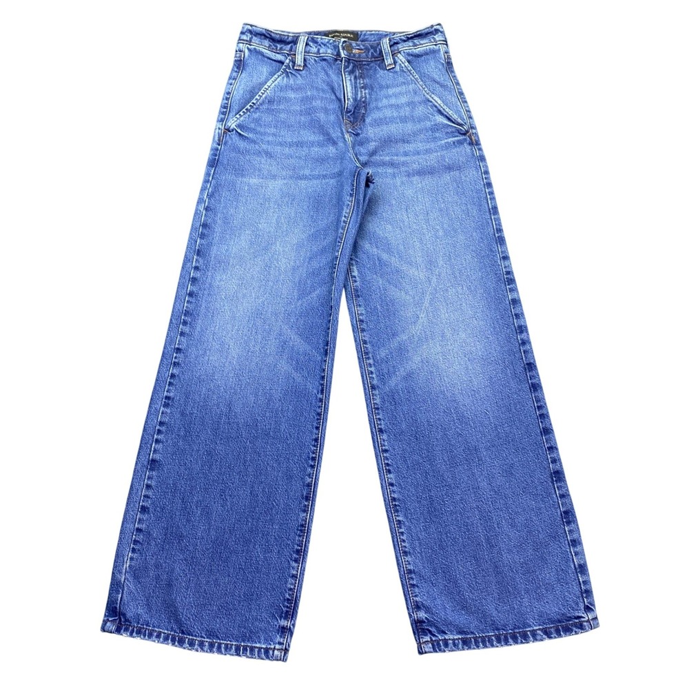 Banana Republic Wide Leg Flare Jeans in Blue Denim